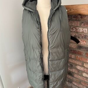 Women’s Olive Green Hooded Puffer Vest